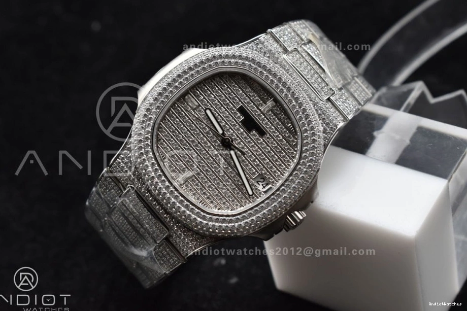 Dial A 5711 TWF Bracelet Diamonds Bezel Full on & 911 SoftTouch Diamonds Nautilus SS 0909